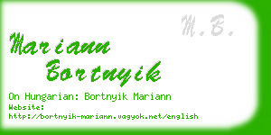 mariann bortnyik business card
